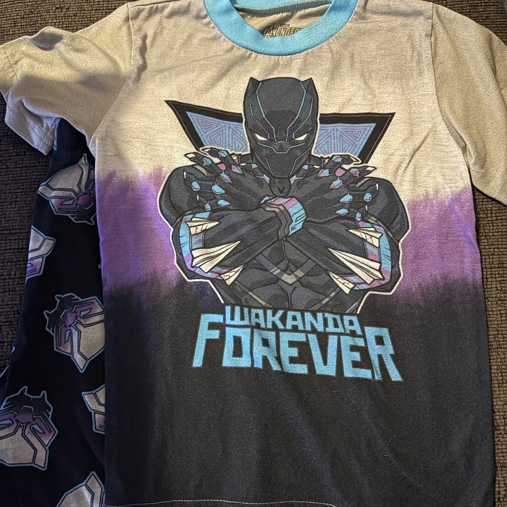 Marvel Black Panther Kids Tee - Black, Purple, and Blue